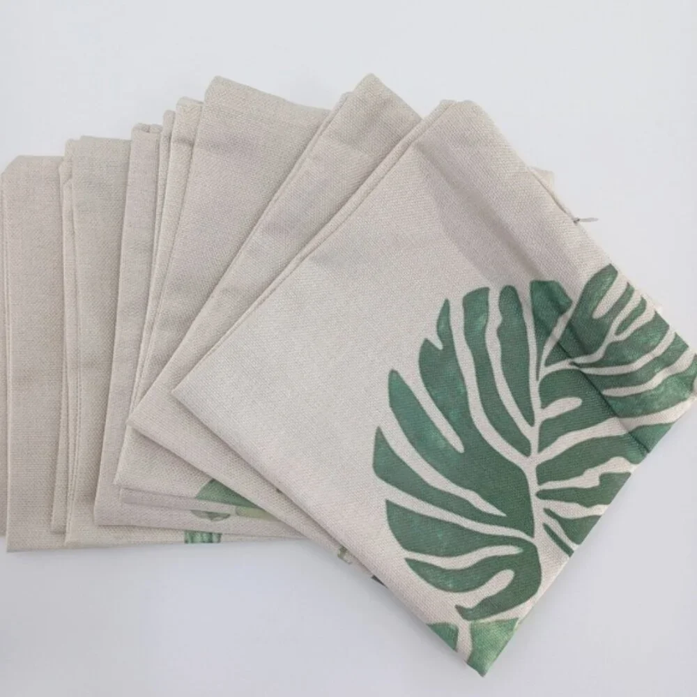 Decorative Farmhouse Green Plant Pillow Covers | Set of 6 | 18